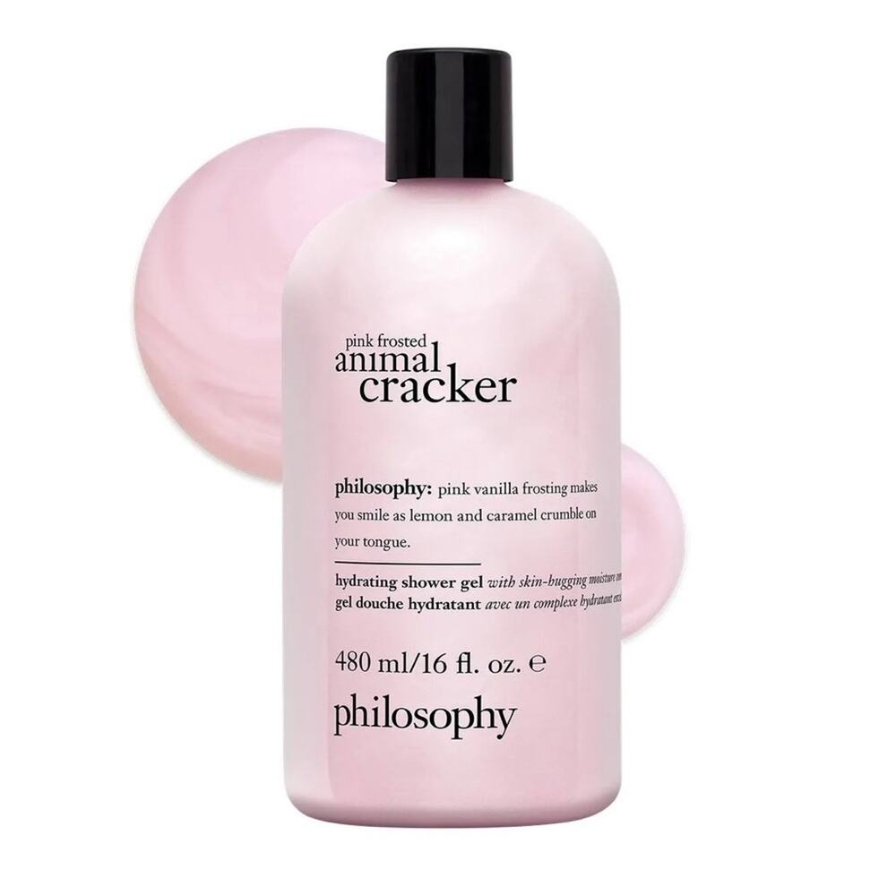 NEW! Philosophy Pink Frosted Animal Cracker Hydrating Shower Gel 16oz